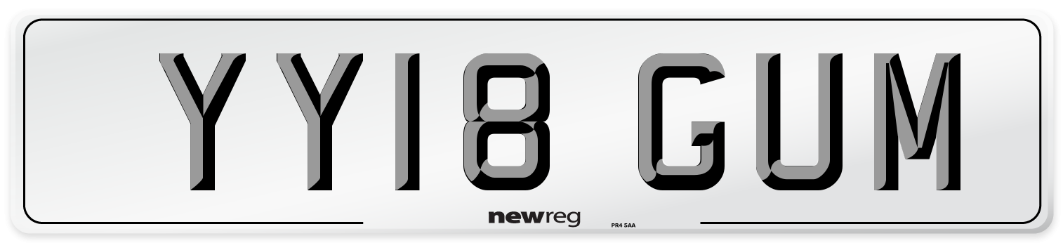 YY18 GUM Number Plate from New Reg